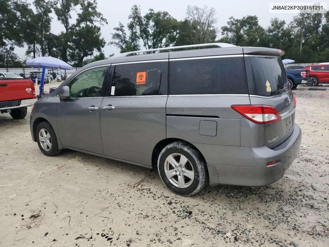 2016 Nissan Quest S VIN: JN8AE2KP3G9151291 Lot: 74801484