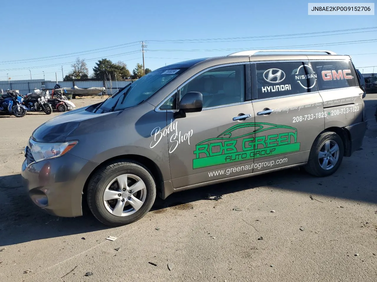 2016 Nissan Quest S VIN: JN8AE2KP0G9152706 Lot: 77630334