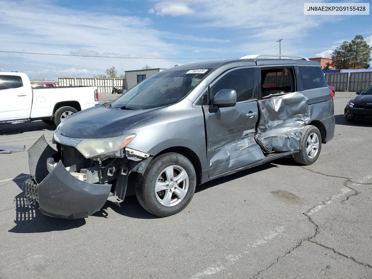 2016 Nissan Quest S VIN: JN8AE2KP2G9155428 Lot: 77681324