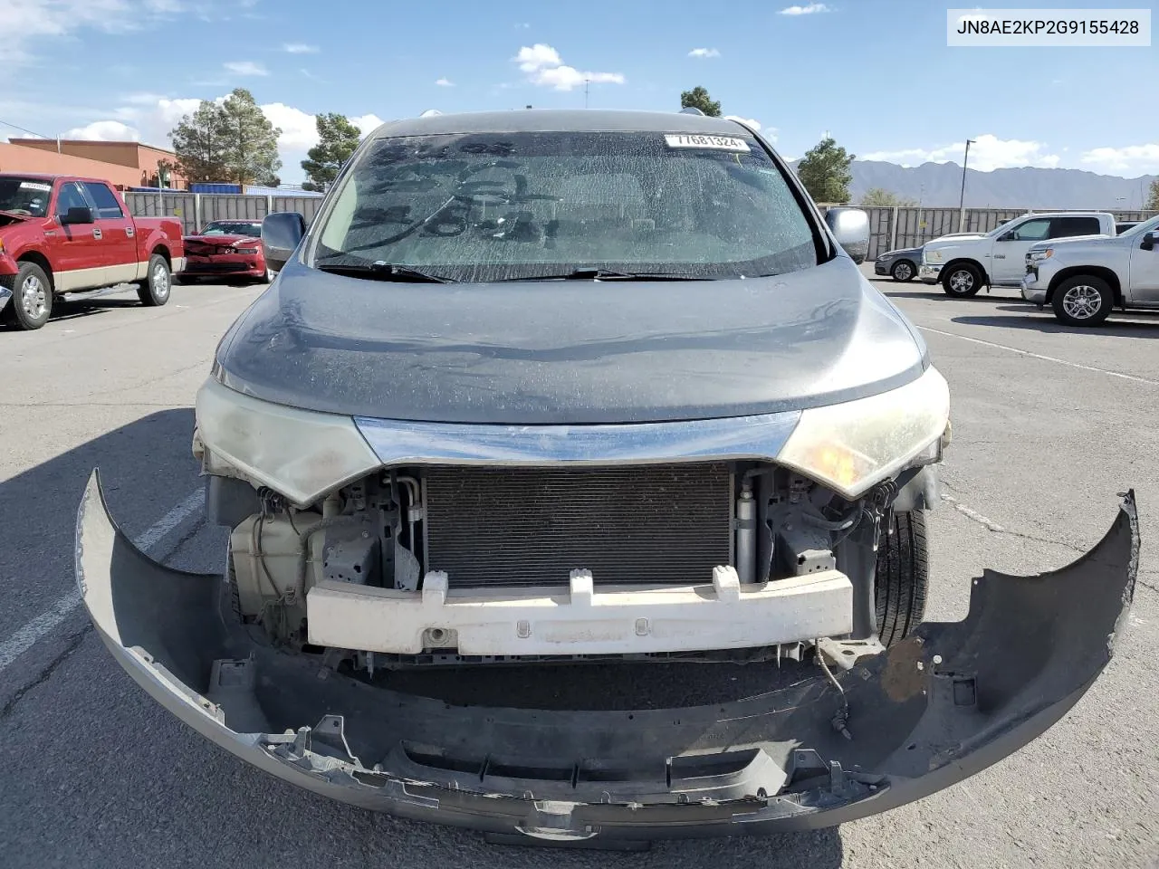 2016 Nissan Quest S VIN: JN8AE2KP2G9155428 Lot: 77681324