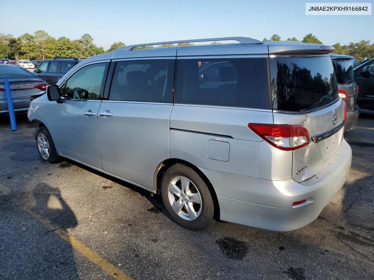 2017 Nissan Quest S VIN: JN8AE2KPXH9166842 Lot: 74620734