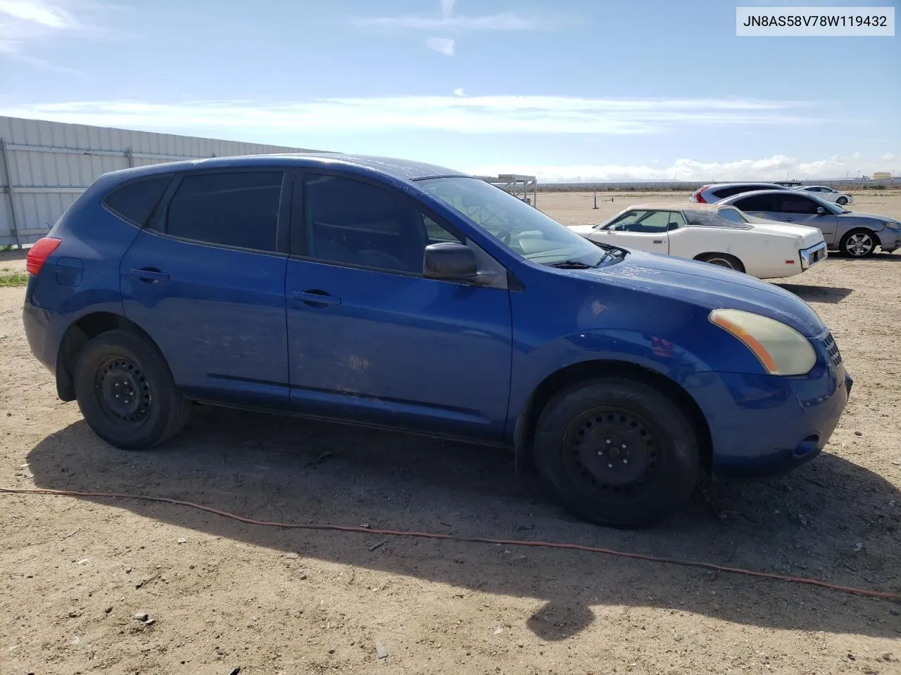 2008 Nissan Rogue S VIN: JN8AS58V78W119432 Lot: 43872234