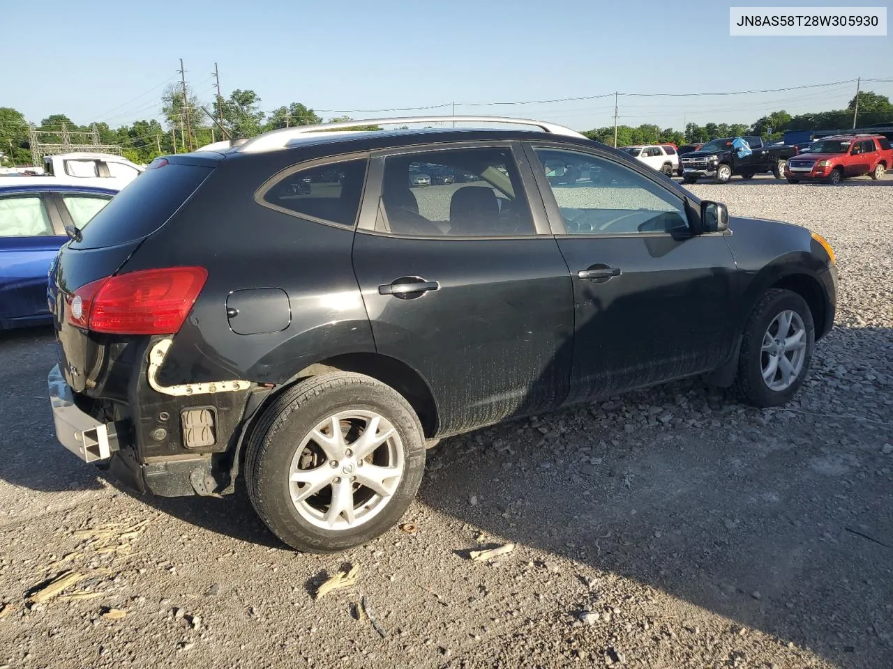 2008 Nissan Rogue S VIN: JN8AS58T28W305930 Lot: 57716534