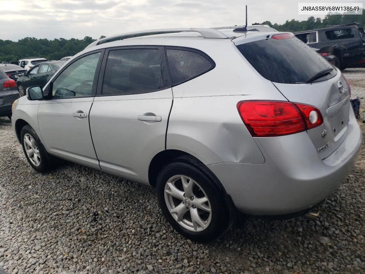 2008 Nissan Rogue S VIN: JN8AS58V68W138649 Lot: 59287724