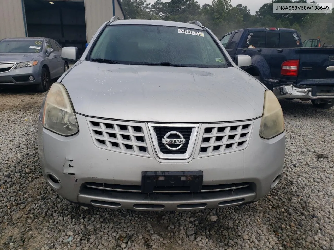 2008 Nissan Rogue S VIN: JN8AS58V68W138649 Lot: 59287724