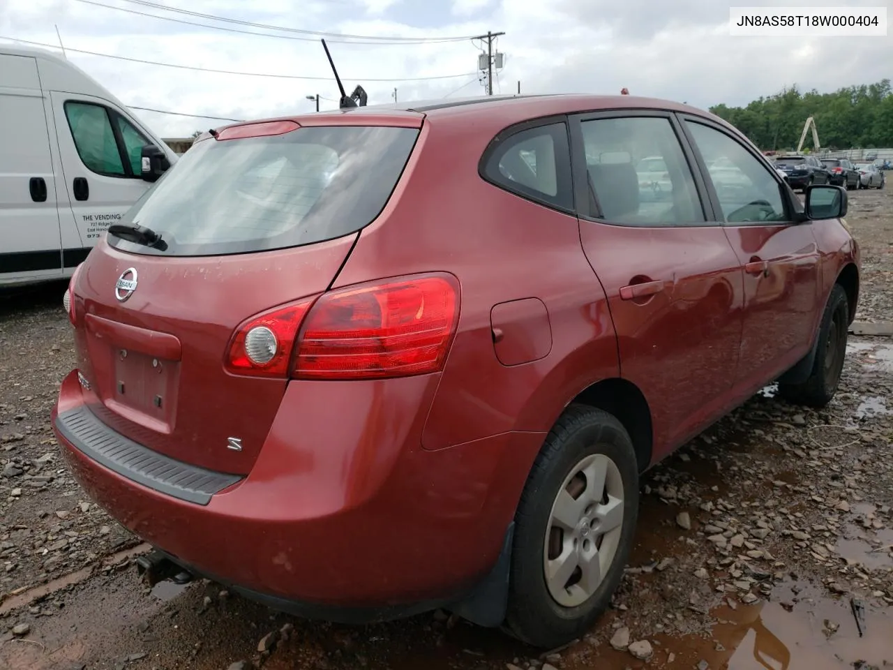 2008 Nissan Rogue S VIN: JN8AS58T18W000404 Lot: 61398294