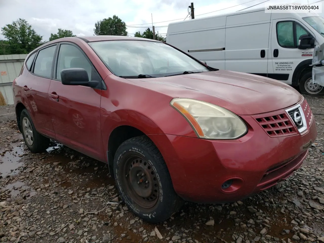 2008 Nissan Rogue S VIN: JN8AS58T18W000404 Lot: 61398294