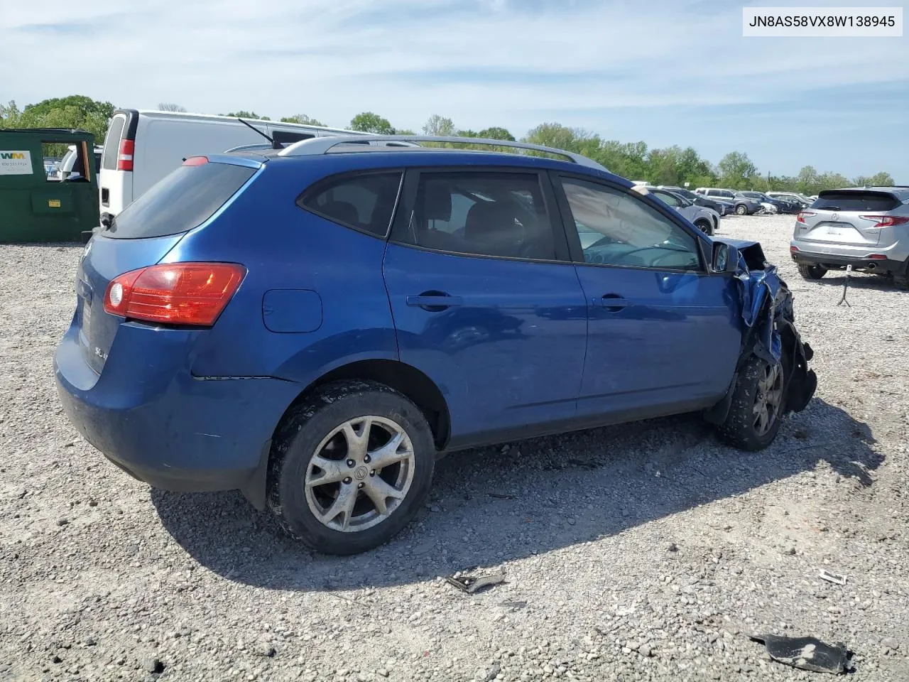 2008 Nissan Rogue S VIN: JN8AS58VX8W138945 Lot: 64697324