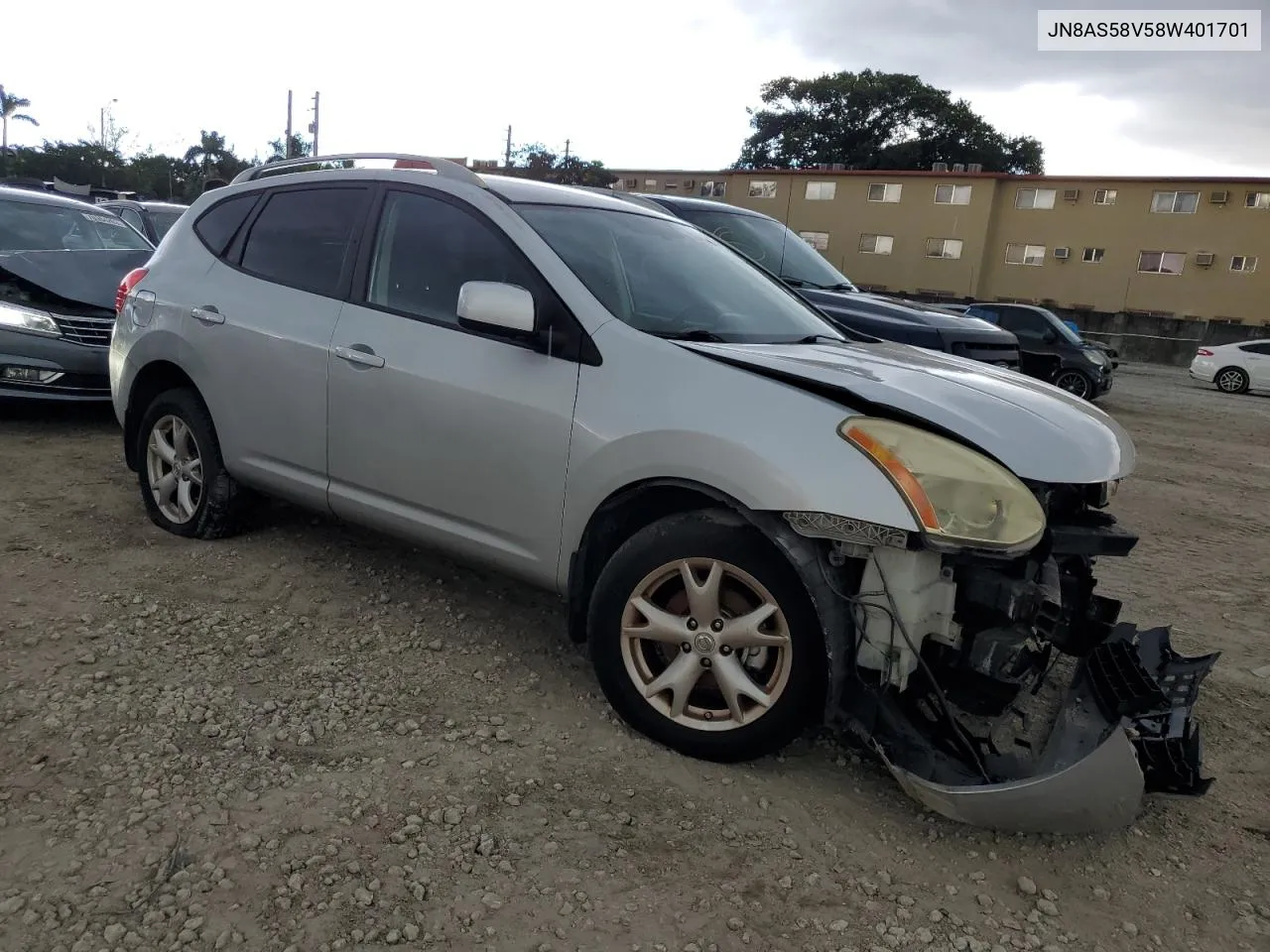 2008 Nissan Rogue S VIN: JN8AS58V58W401701 Lot: 67744304