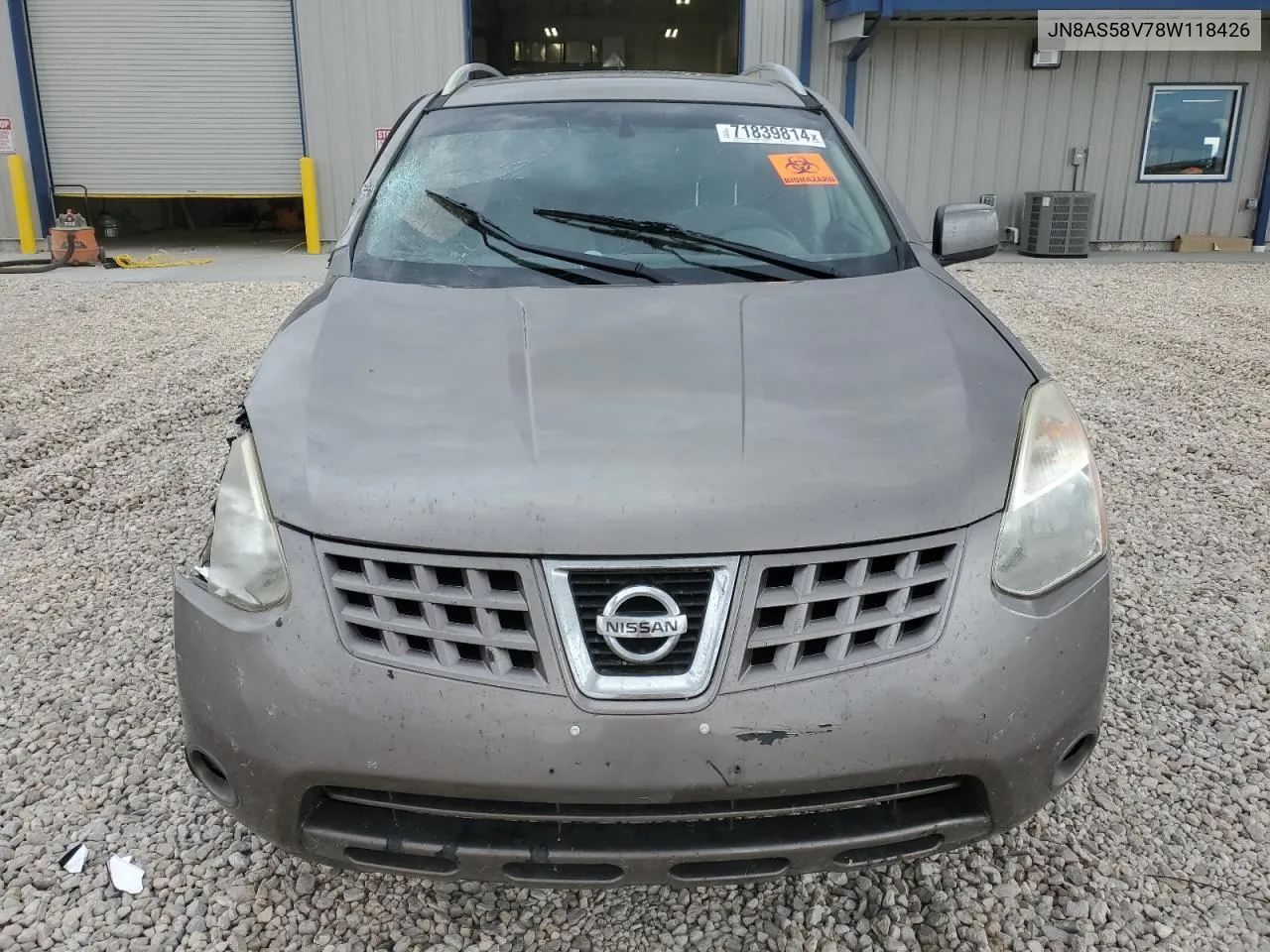 2008 Nissan Rogue S VIN: JN8AS58V78W118426 Lot: 71839814