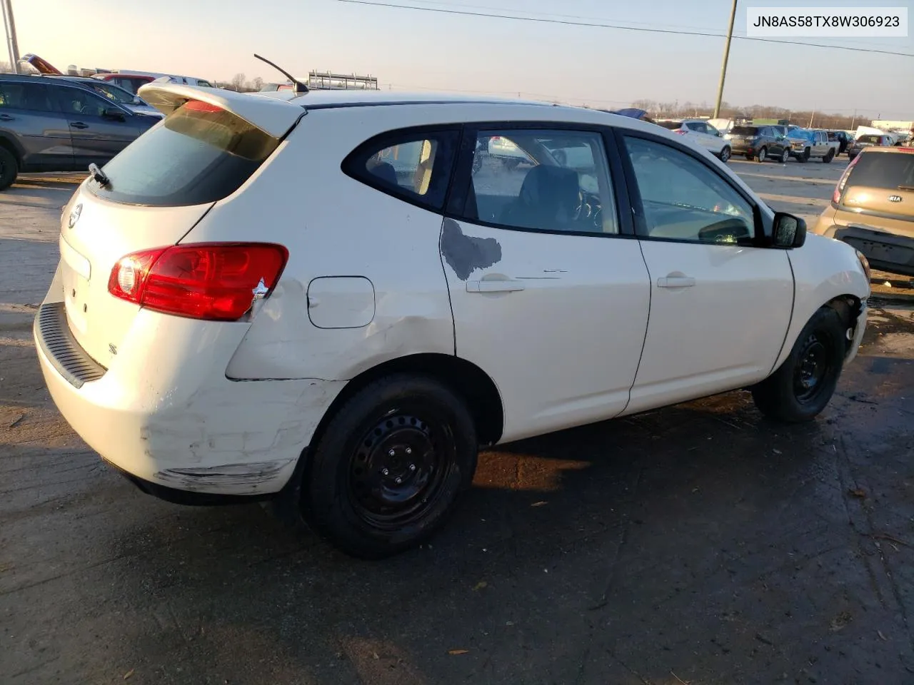 2008 Nissan Rogue S VIN: JN8AS58TX8W306923 Lot: 72066684