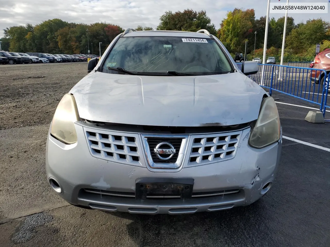 2008 Nissan Rogue S VIN: JN8AS58V48W124040 Lot: 74211454