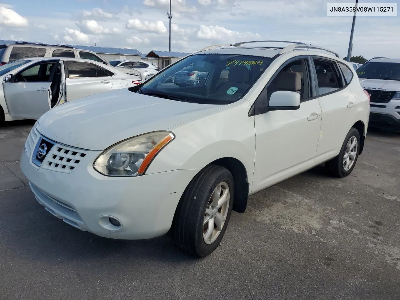 2008 Nissan Rogue S VIN: JN8AS58V08W115271 Lot: 74791864