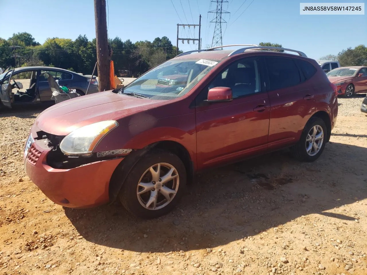 2008 Nissan Rogue S VIN: JN8AS58V58W147245 Lot: 75486934