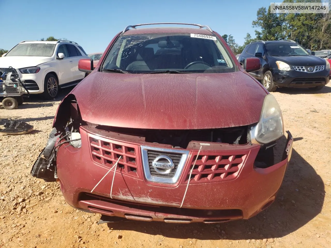 2008 Nissan Rogue S VIN: JN8AS58V58W147245 Lot: 75486934