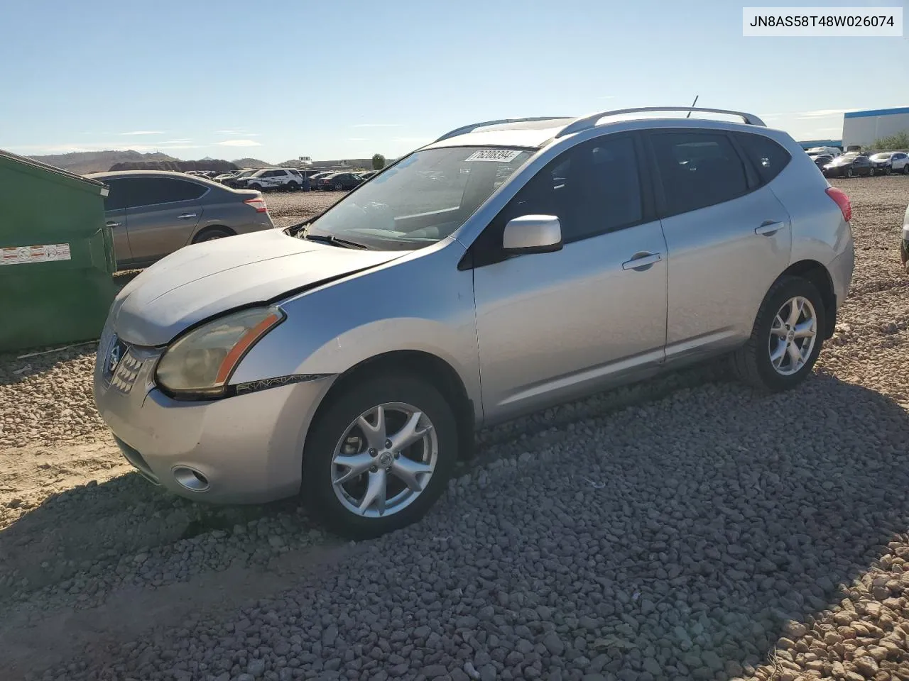 2008 Nissan Rogue S VIN: JN8AS58T48W026074 Lot: 76208394