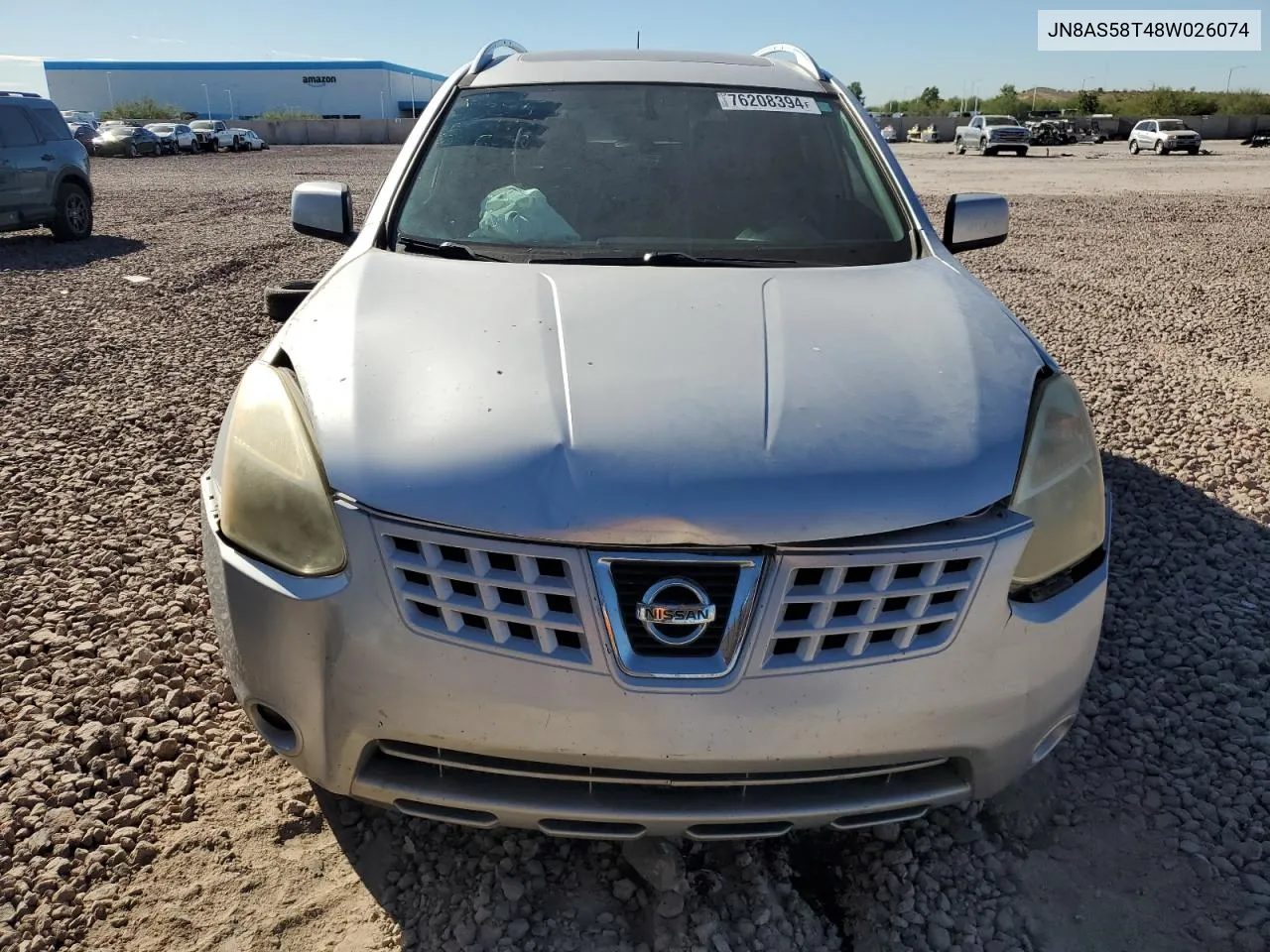 2008 Nissan Rogue S VIN: JN8AS58T48W026074 Lot: 76208394