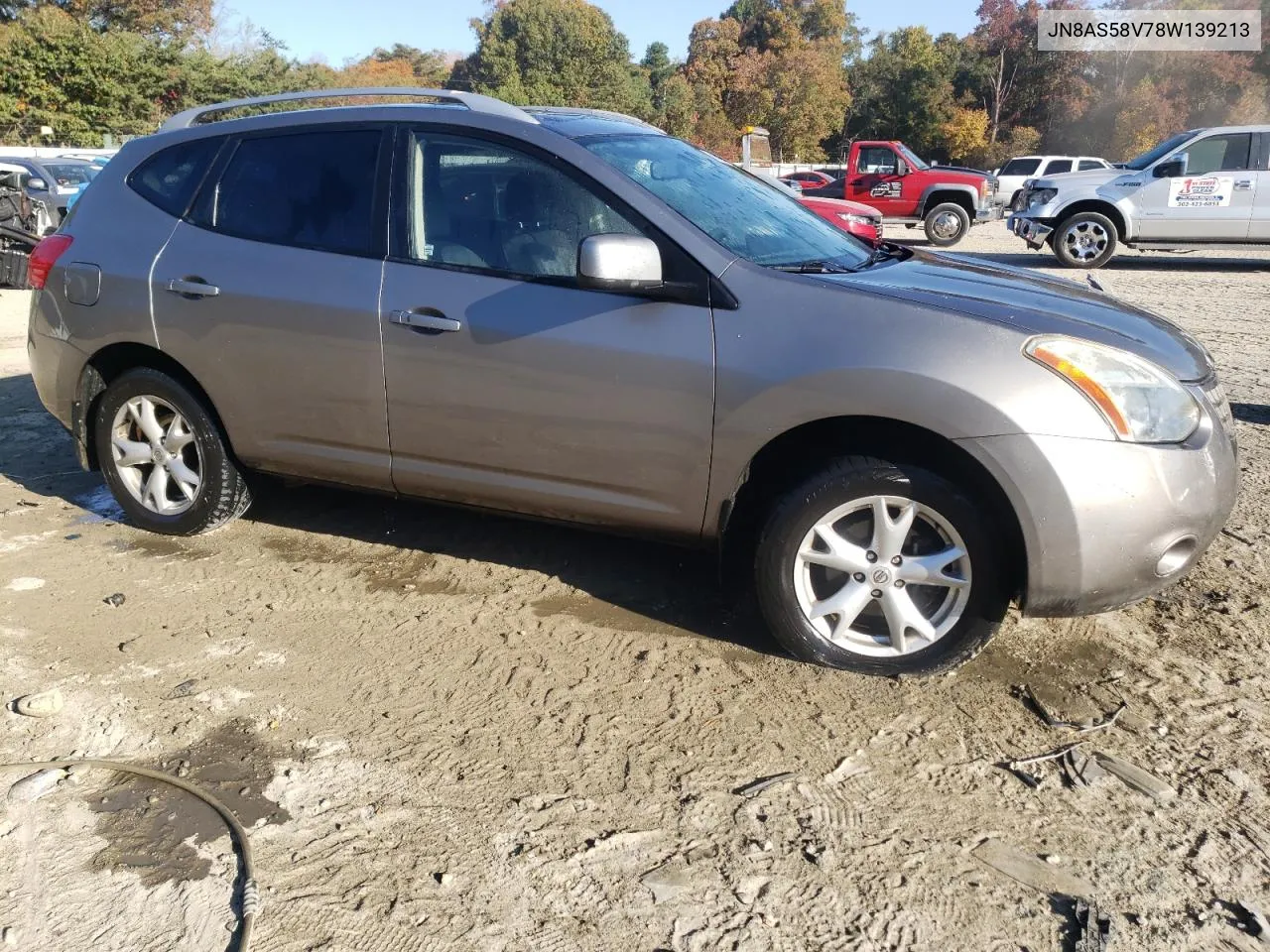 2008 Nissan Rogue S VIN: JN8AS58V78W139213 Lot: 76909314