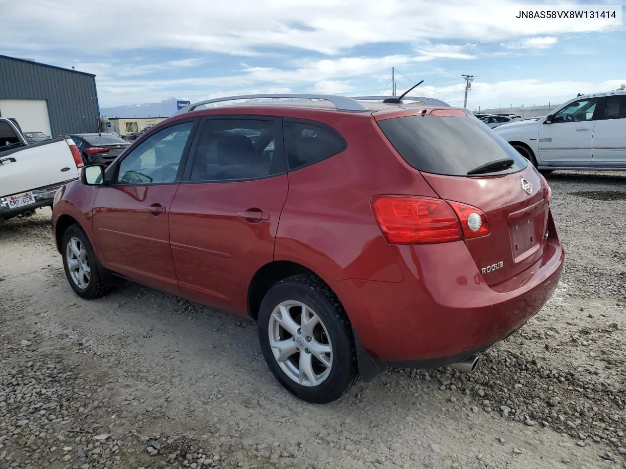 2008 Nissan Rogue S VIN: JN8AS58VX8W131414 Lot: 77571554