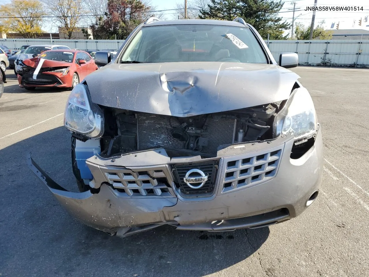 2008 Nissan Rogue S VIN: JN8AS58V68W401514 Lot: 77592454