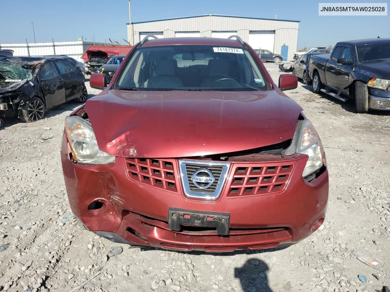 2010 Nissan Rogue S VIN: JN8AS5MT9AW025028 Lot: 74187374