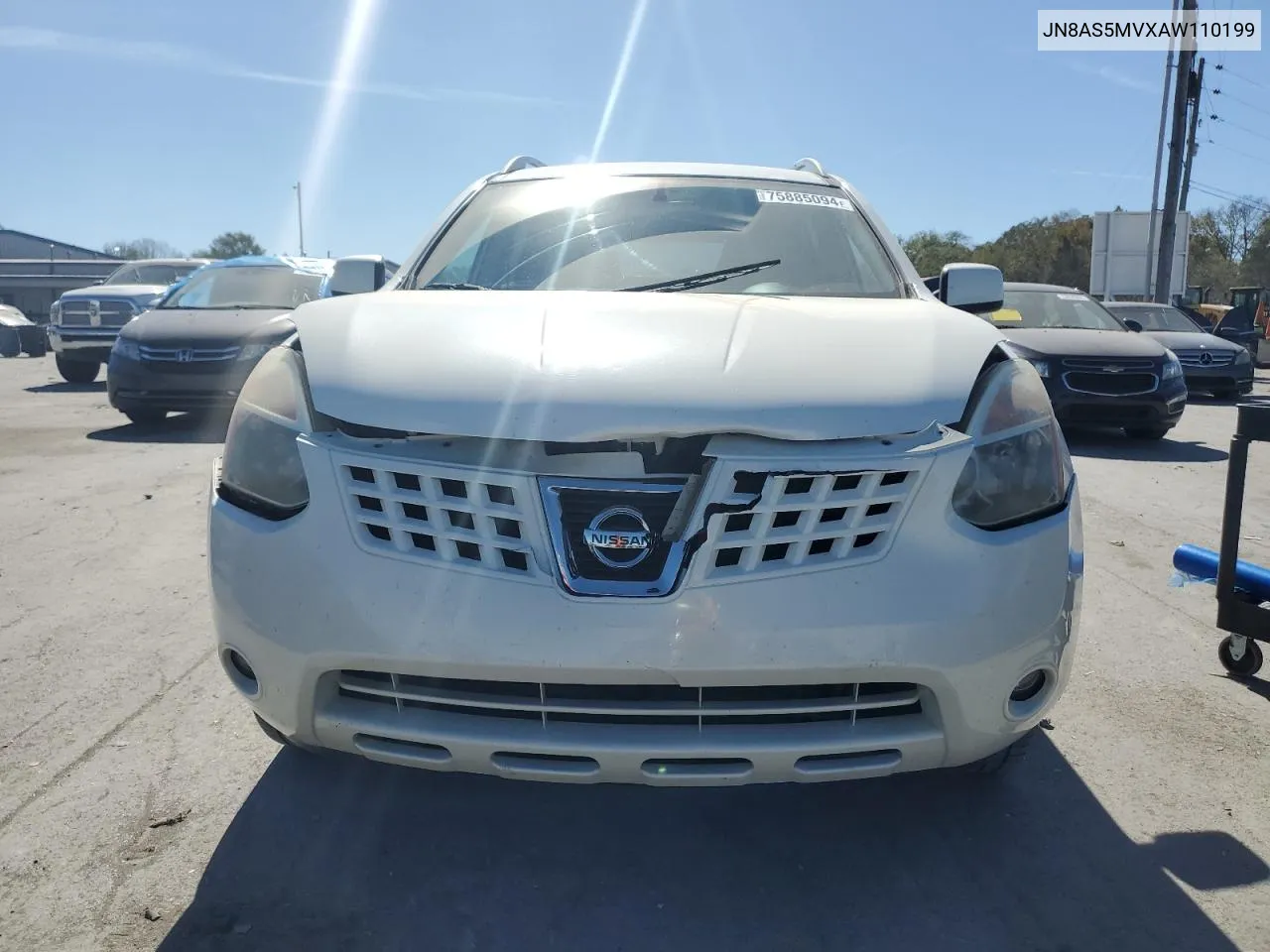 2010 Nissan Rogue S VIN: JN8AS5MVXAW110199 Lot: 75885094