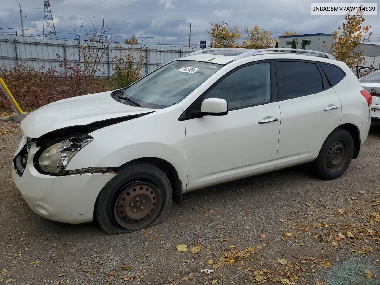 2010 Nissan Rogue S VIN: JN8AS5MV7AW114839 Lot: 77427654