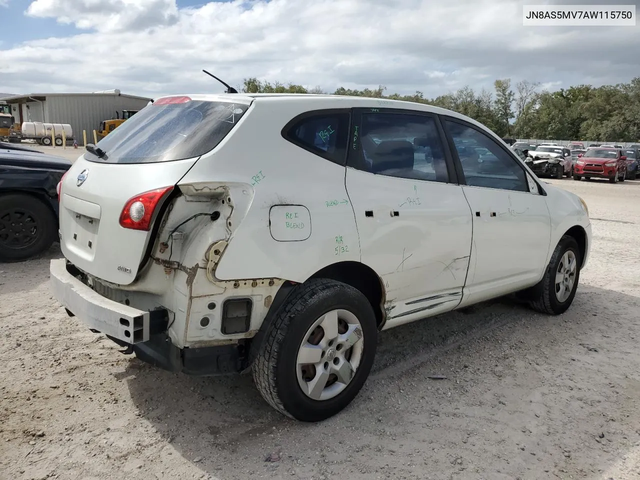 2010 Nissan Rogue S VIN: JN8AS5MV7AW115750 Lot: 78570964