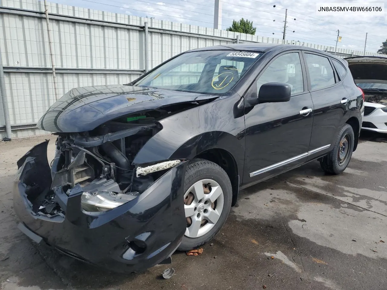 2011 Nissan Rogue S VIN: JN8AS5MV4BW666106 Lot: 58345604