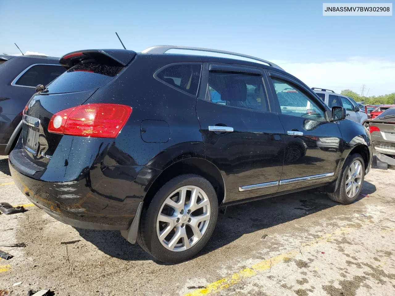 2011 Nissan Rogue S VIN: JN8AS5MV7BW302908 Lot: 61414434