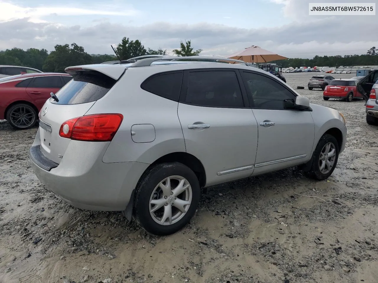 2011 Nissan Rogue S VIN: JN8AS5MT6BW572615 Lot: 64465674