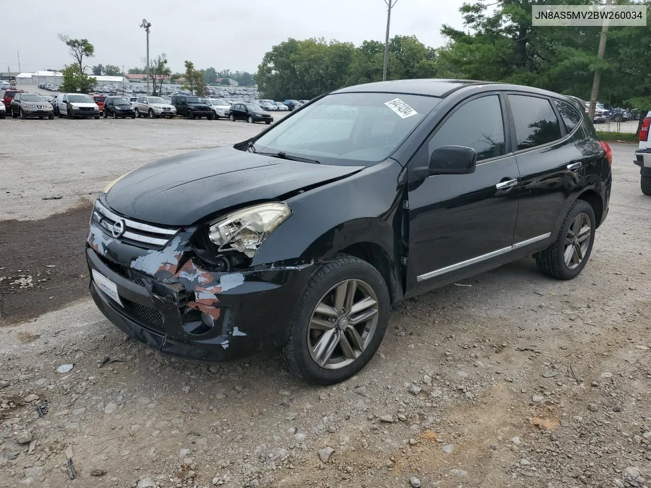 2011 Nissan Rogue S VIN: JN8AS5MV2BW260034 Lot: 64474204