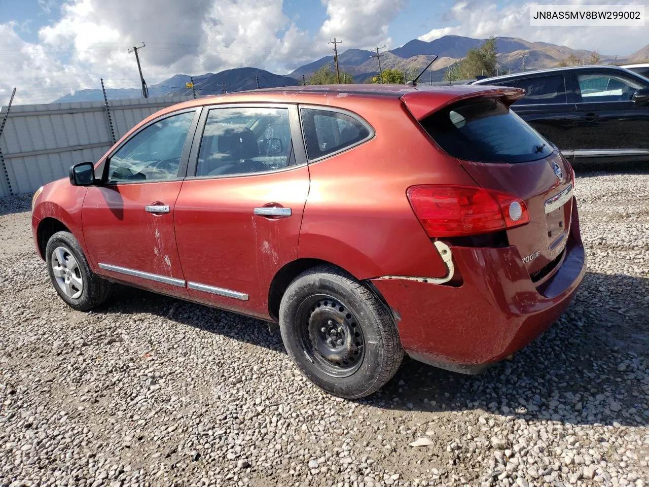 2011 Nissan Rogue S VIN: JN8AS5MV8BW299002 Lot: 68130953