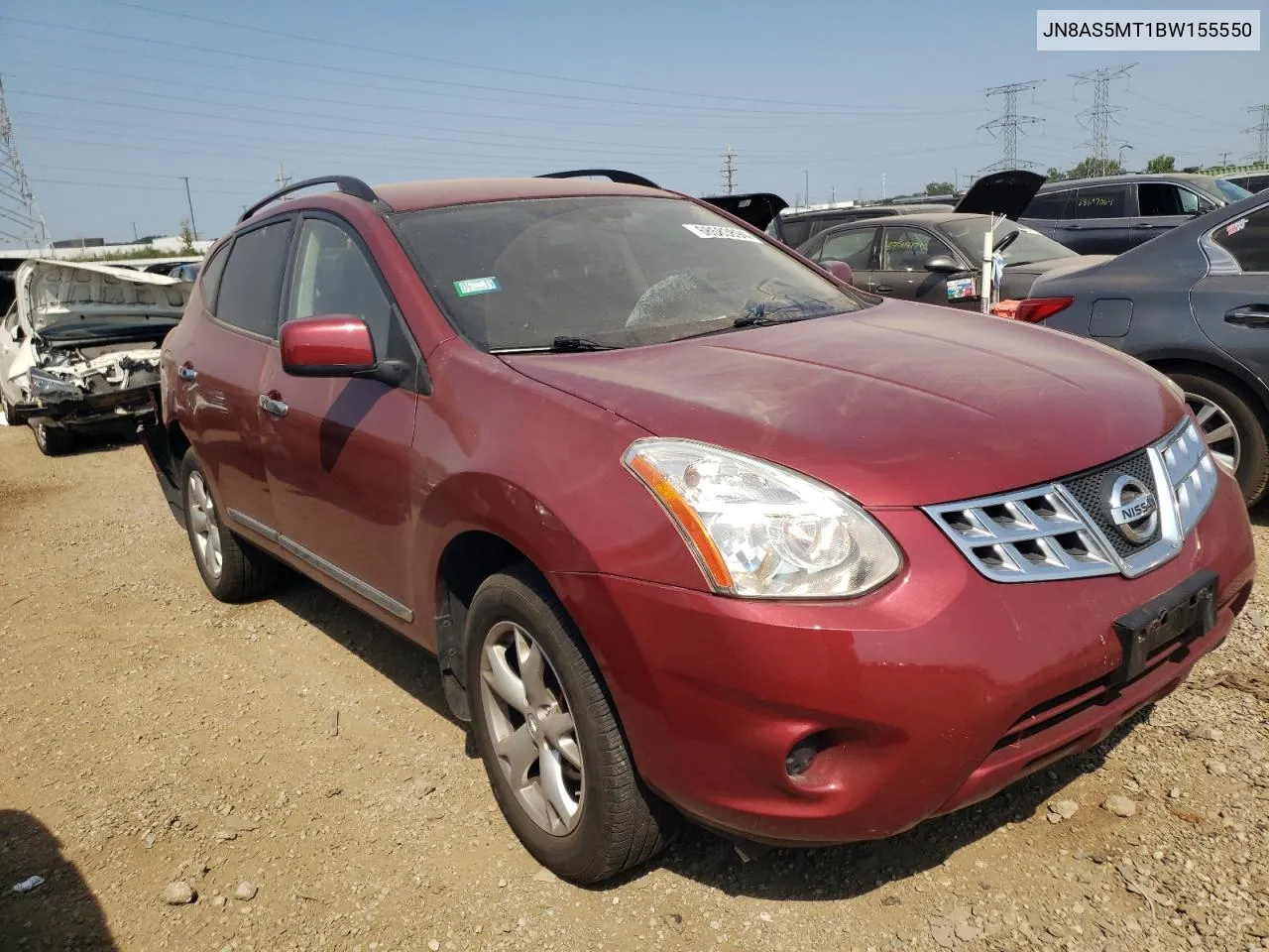 2011 Nissan Rogue S VIN: JN8AS5MT1BW155550 Lot: 68583894