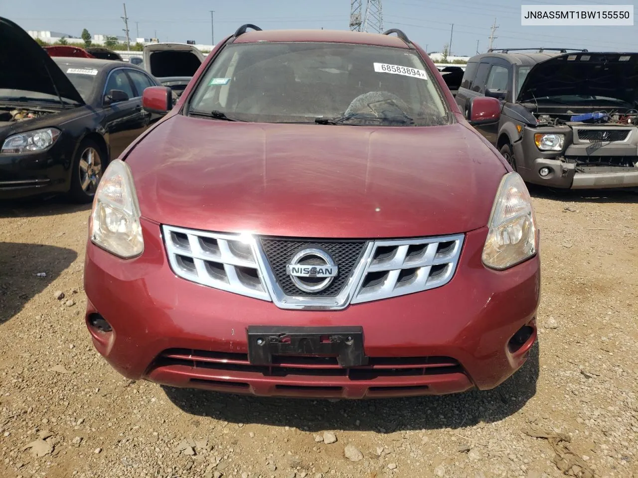 2011 Nissan Rogue S VIN: JN8AS5MT1BW155550 Lot: 68583894