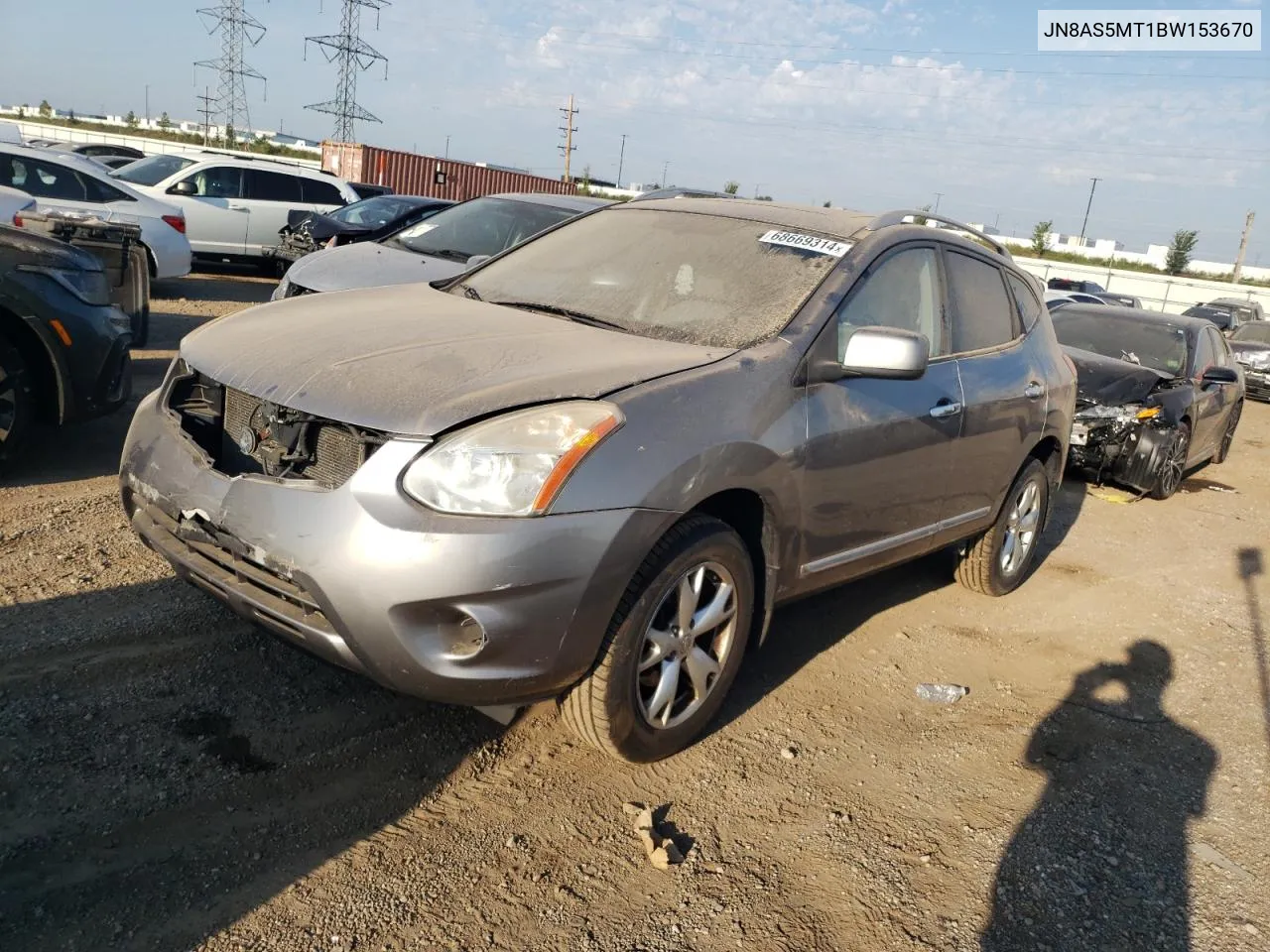 2011 Nissan Rogue S VIN: JN8AS5MT1BW153670 Lot: 68669314