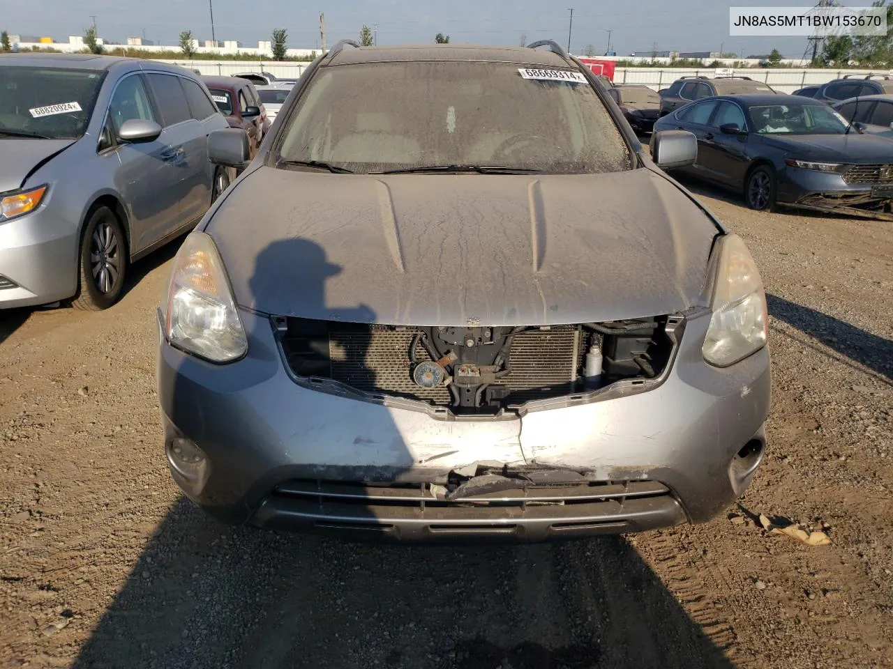 2011 Nissan Rogue S VIN: JN8AS5MT1BW153670 Lot: 68669314