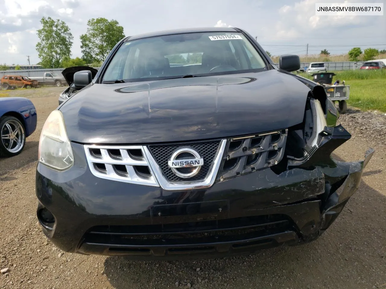 2011 Nissan Rogue S VIN: JN8AS5MV8BW687170 Lot: 68827294