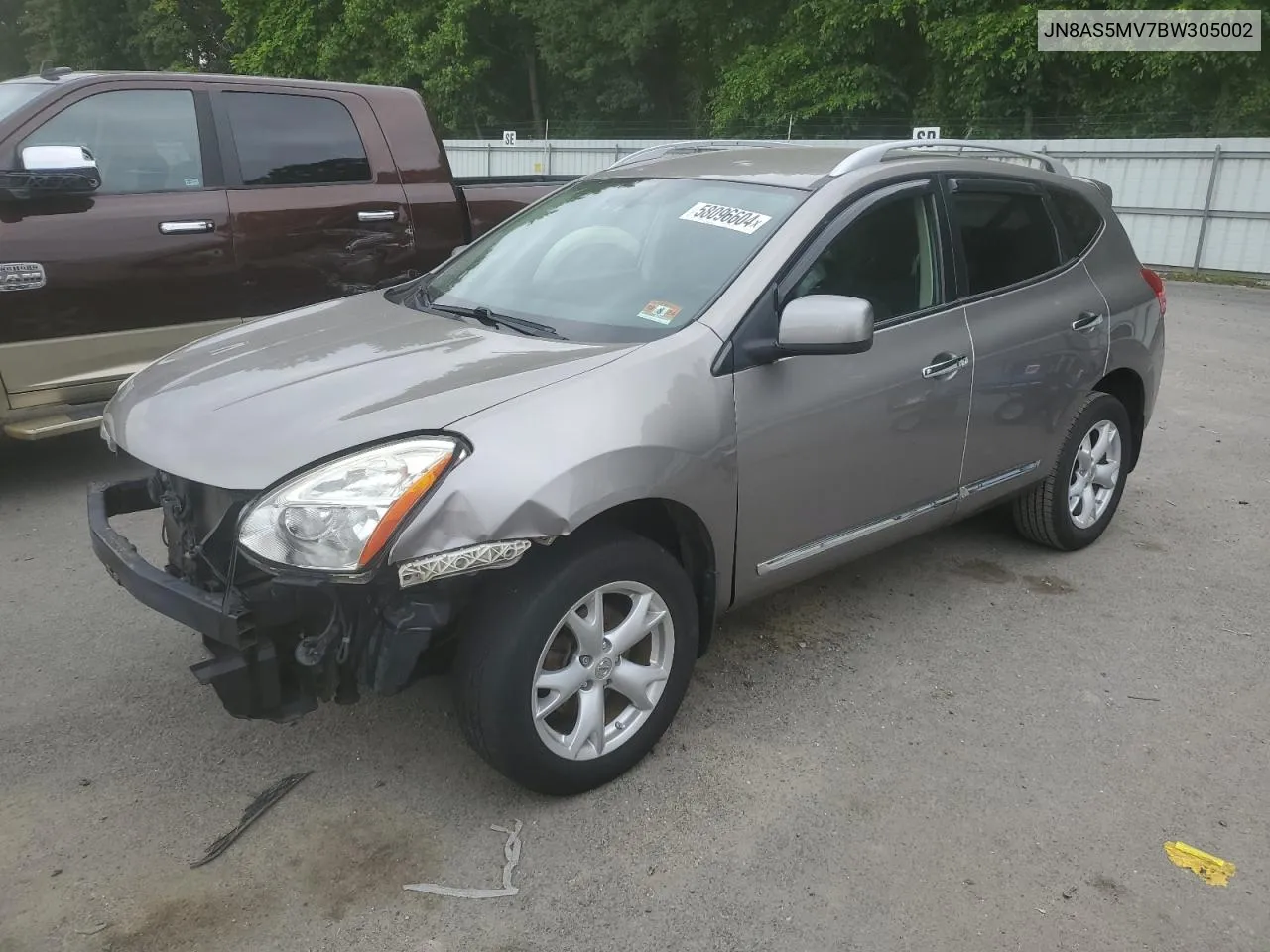 2011 Nissan Rogue S VIN: JN8AS5MV7BW305002 Lot: 68983904