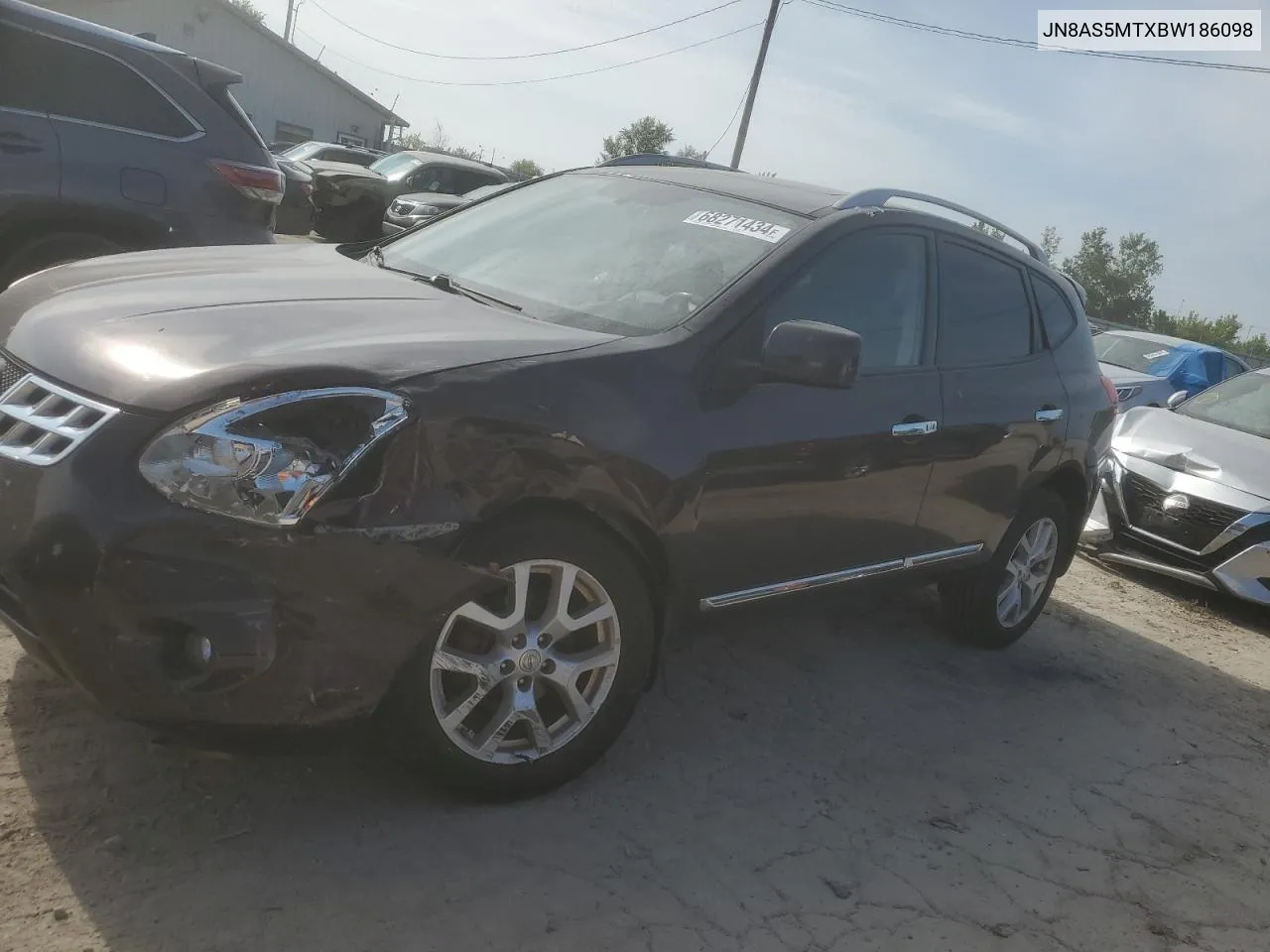 2011 Nissan Rogue S VIN: JN8AS5MTXBW186098 Lot: 69835204