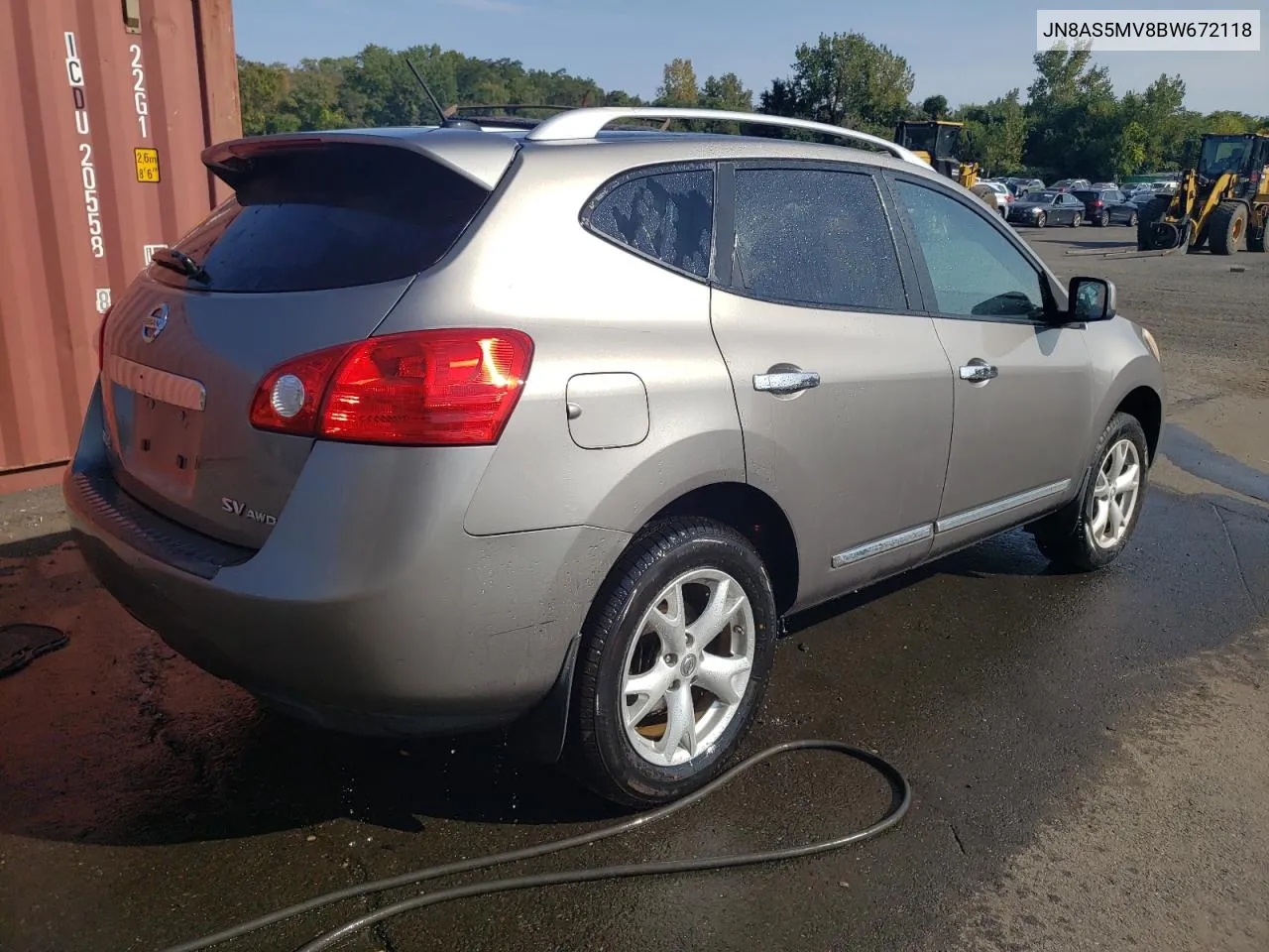 2011 Nissan Rogue S VIN: JN8AS5MV8BW672118 Lot: 71236154