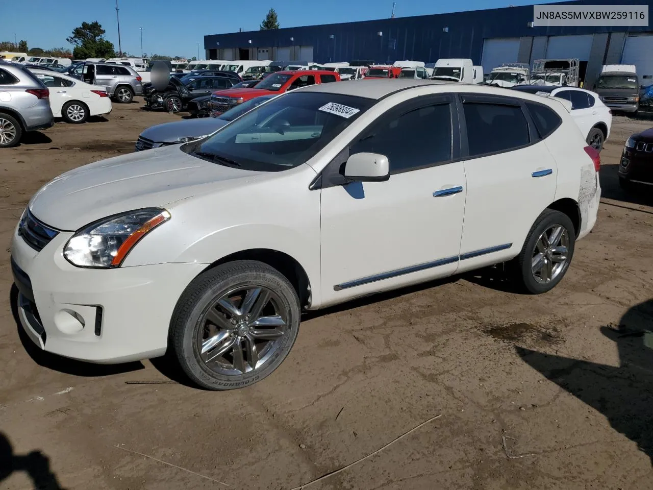 2011 Nissan Rogue S VIN: JN8AS5MVXBW259116 Lot: 75098804