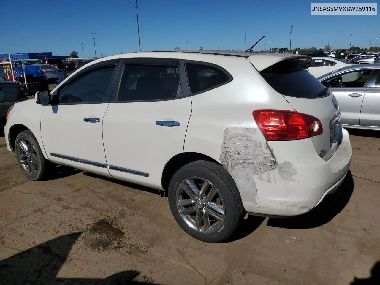 2011 Nissan Rogue S VIN: JN8AS5MVXBW259116 Lot: 75098804