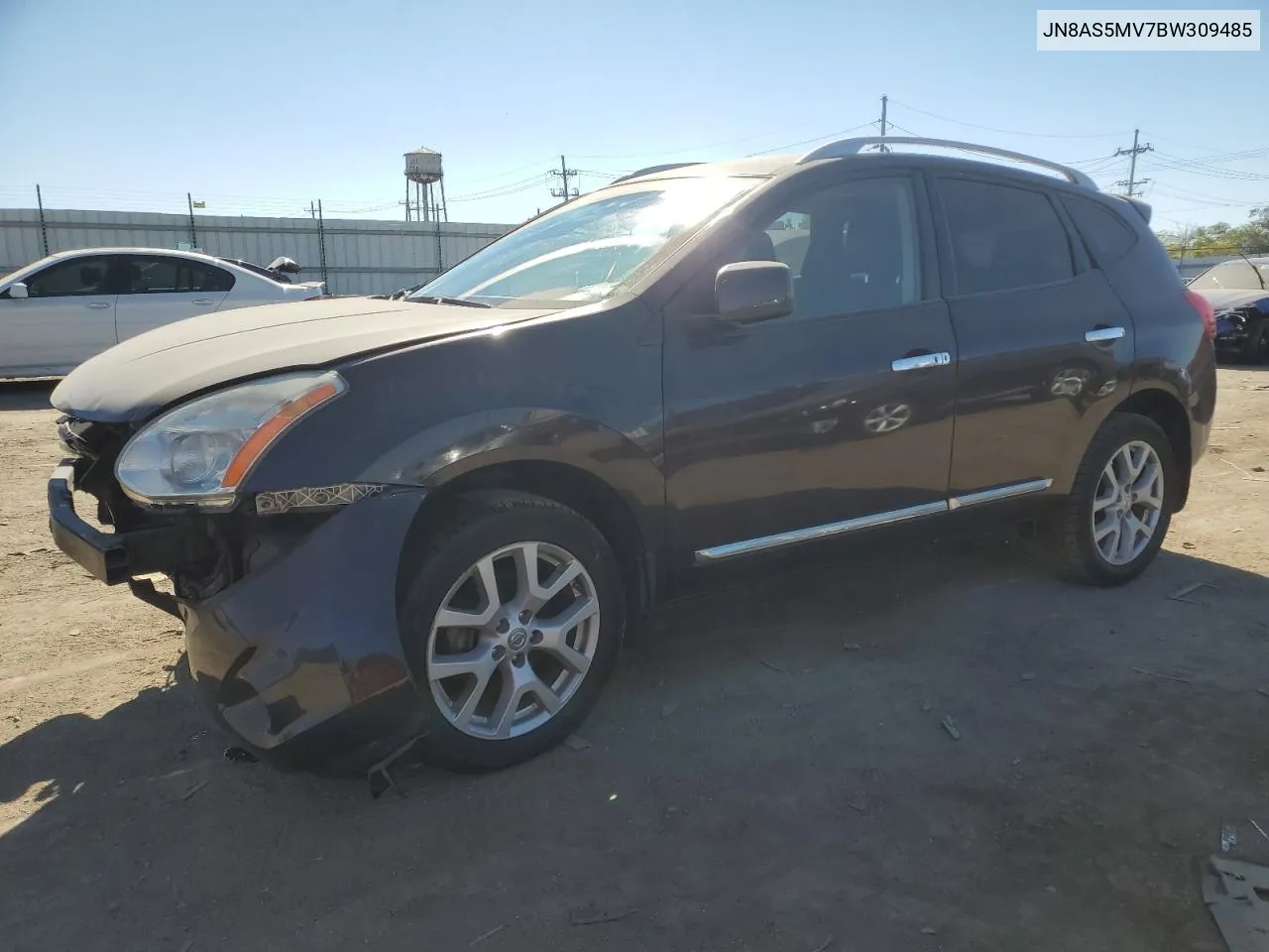 2011 Nissan Rogue S VIN: JN8AS5MV7BW309485 Lot: 75334304