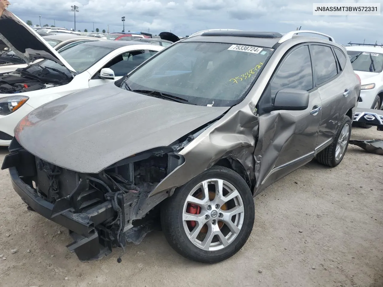 2011 Nissan Rogue S VIN: JN8AS5MT3BW572331 Lot: 75338724