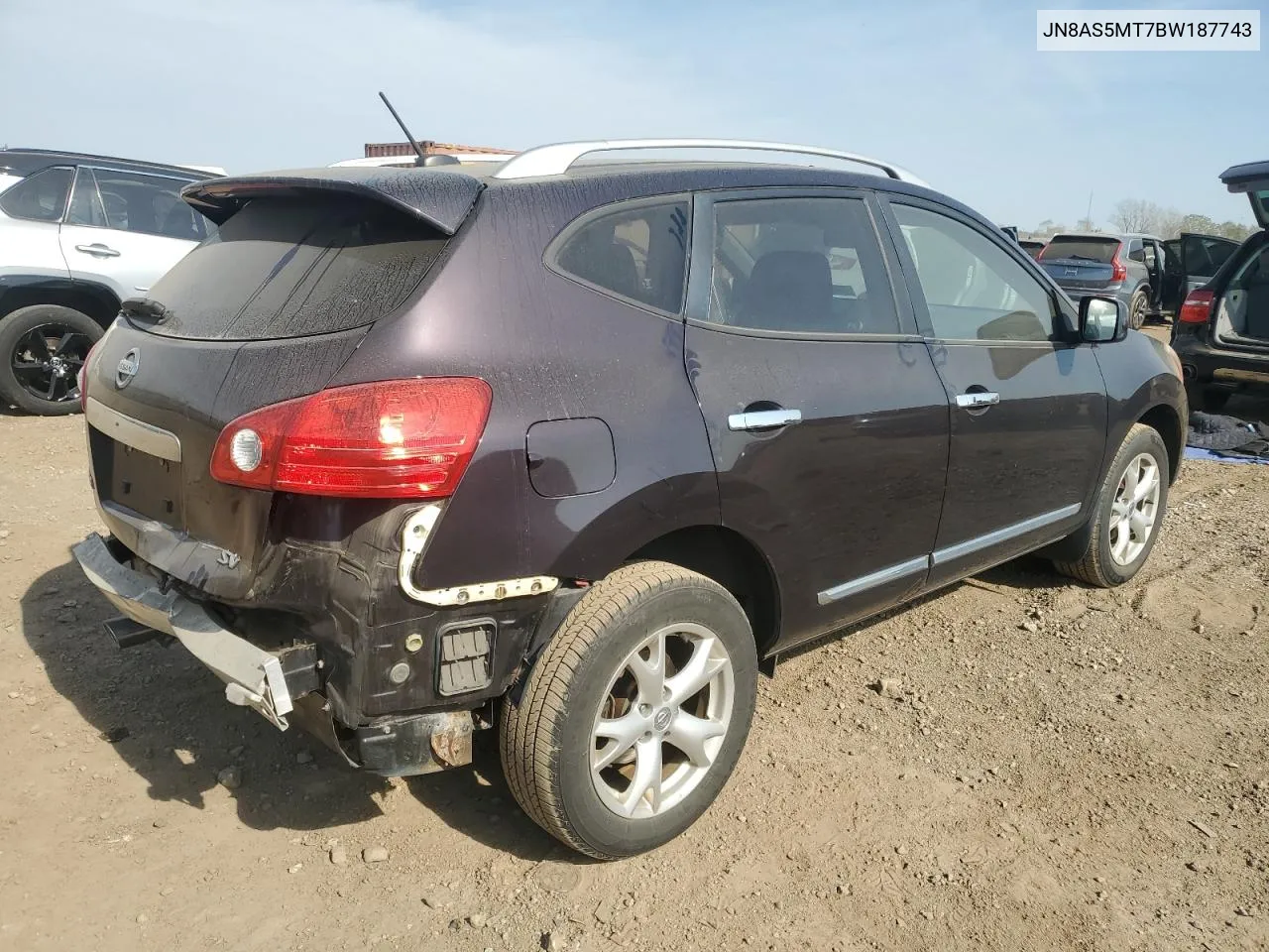 2011 Nissan Rogue S VIN: JN8AS5MT7BW187743 Lot: 75836414