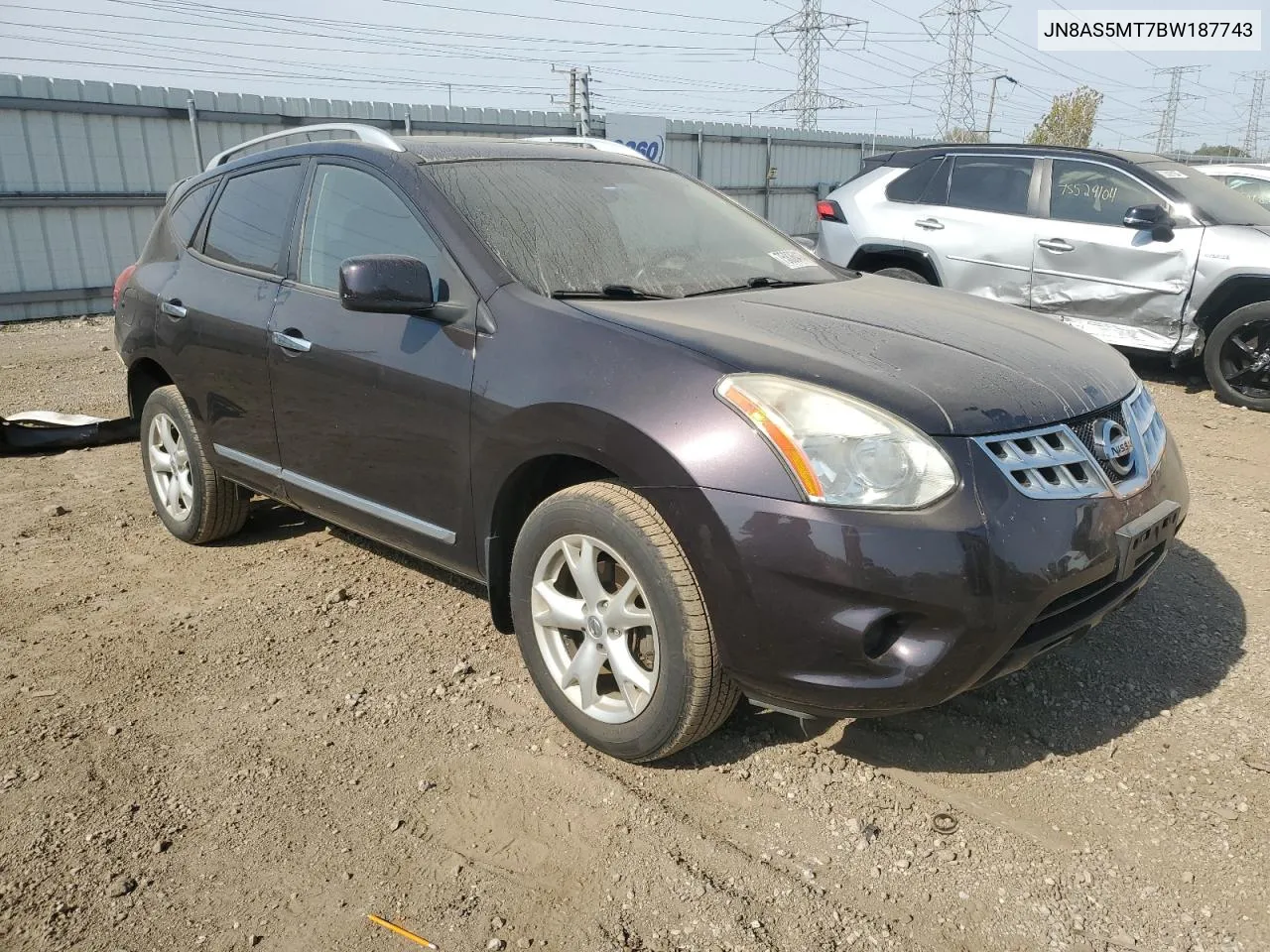 2011 Nissan Rogue S VIN: JN8AS5MT7BW187743 Lot: 75836414