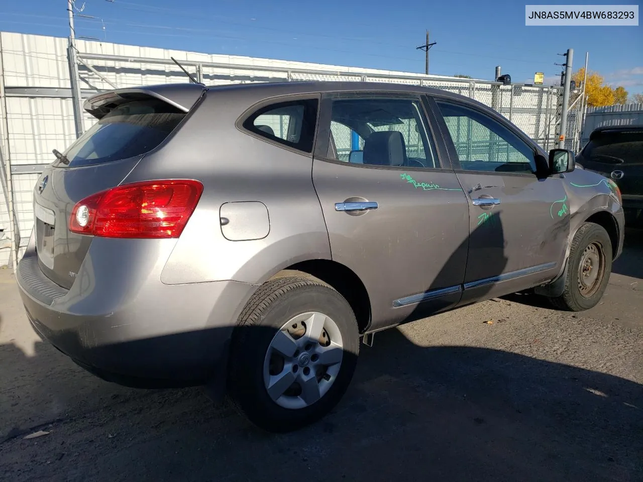 2011 Nissan Rogue S VIN: JN8AS5MV4BW683293 Lot: 77688104