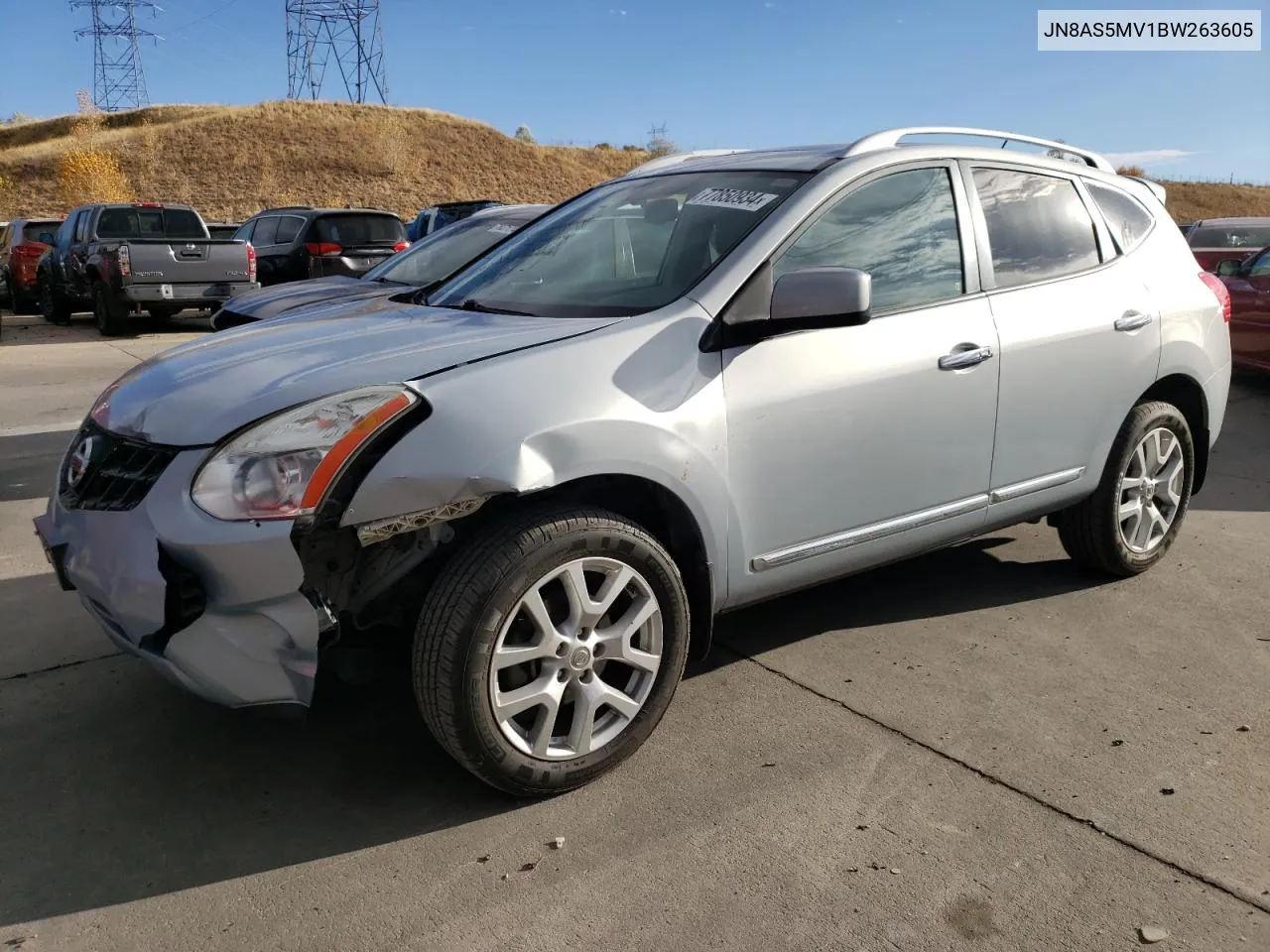 2011 Nissan Rogue S VIN: JN8AS5MV1BW263605 Lot: 77850934