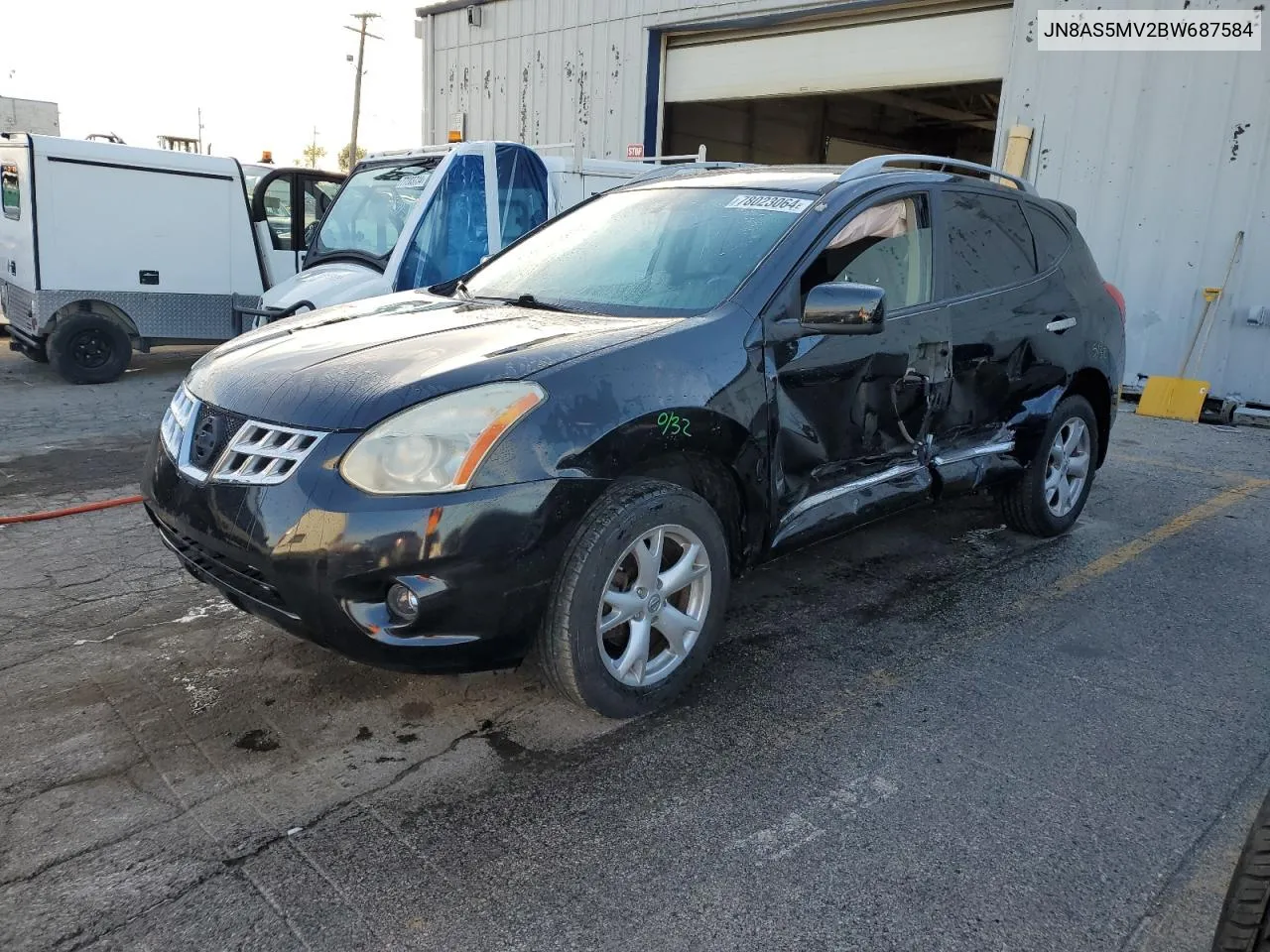 2011 Nissan Rogue S VIN: JN8AS5MV2BW687584 Lot: 78023064